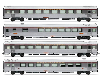 Set de 4 coches pasajeros SNCF Mistral 1969 TEE Jules Verne.