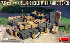 7.5cm Kw. K Stu. G Shells with ammo boxes.