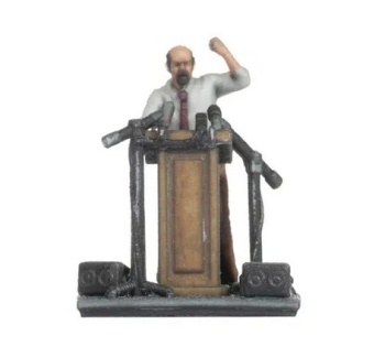 Personaje con atril.