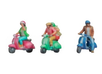 Conductores con scooters.