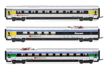 Set de 3 coches intermedios de la SBB decoración Cisalpino