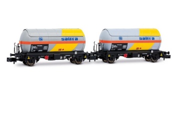 Set de 2 vagones cisterna RENFE PR de amoníaco, decoración amarillo-gr