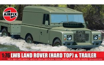 LWB Land Rover and trailer, escala 1/76.