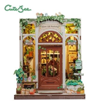 Miniature House: Libreria Green Life Bookshop con 196 piezas.