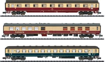 Set de tres coches de pasajeros de tren expreso (DB) federal alemán