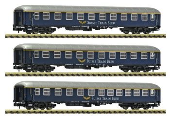 Set de tres coches pasajeros SUISSE TRAIN BLEU.