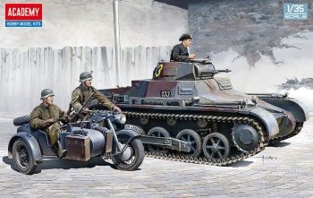 German Panzer I Ausf. B & Motorcycle.