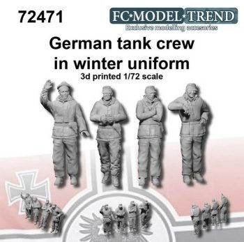 German tank crew con uniforme de invierno, escala 1/72.