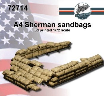 M4 Sherman sandbags armour, escala 1/72.