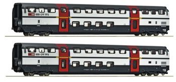 Set de dos coches de doble piso SBB CFF FFS.