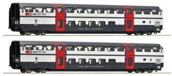 Set de dos coches de doble piso de 2. Clase, tipo B IC 2000, los Ferro
