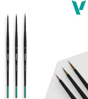 Set de tres pinceles ProModeles pelo natural (4/0, 3/0 y 2/0)