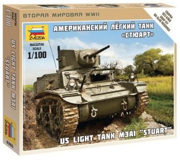 US Light tank M3A1 STUART, escala 1/100.