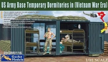 US Army base temporary dormitories in Vietnam War, escala 1/35.
