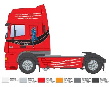 DAF XF 95 SUPER Space cab, kit plástico escala 1/24.