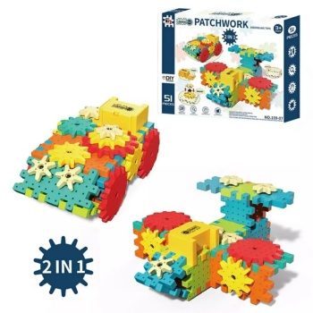 set de construcción con 51 piezas 2 en 1 con piezas encajables