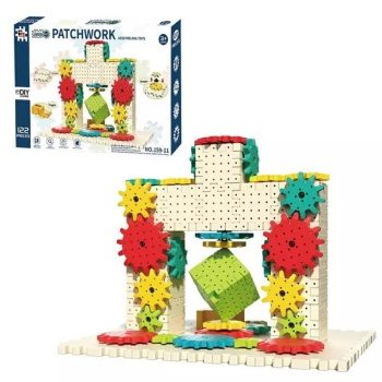 Caja de actividades de construcción con motor y 122 piezas