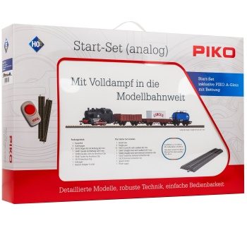 Set Iniiación locomotora e vapor con vagons y circuito de vías.