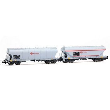 Set de 2 vagones tolva cerealera de 4 ejes Ermewa RENFE época VI.