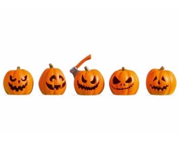 Calabazas, 5 unidades con luz LED.