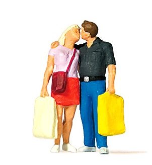 Pareja de enamorados de compras.